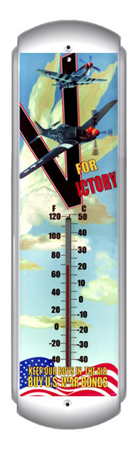 Indoor/Outdoor Thermometer - 'V' For Victory